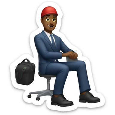 Create a men working at the Ramp with the dress code of Delta Airlines sticker