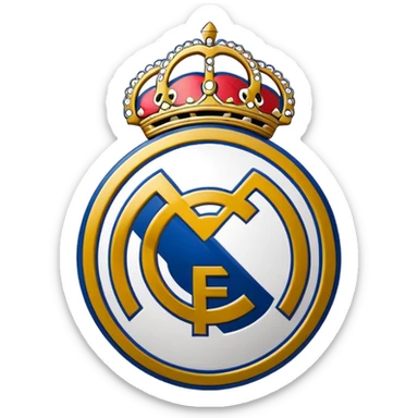 Real Madrid logo sketch drawing just lines  sticker