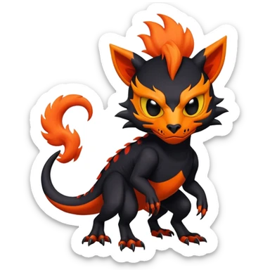 Salandit-Noibat-Litten-Hybrid with a skull-mask (Full body) sticker