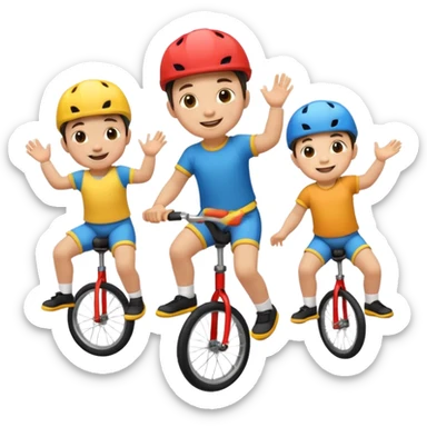 babies riding a unicycle sticker