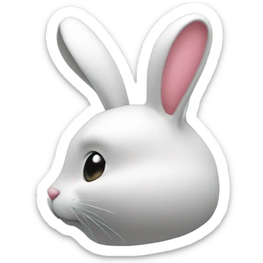 3d rabit face in profile sticker
