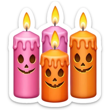 pastel halloween candles cozy pastel pink orange sticker