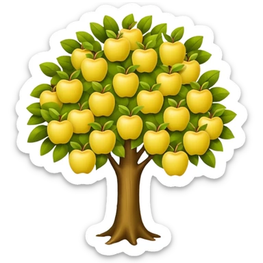 tree with yellow apples sticker