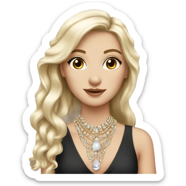elegant white girl with jewelry sticker