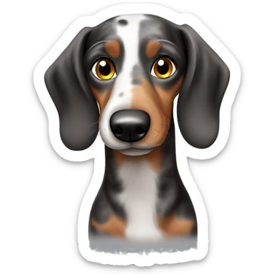 Black,brown, gray Merle long Dachshund sticker