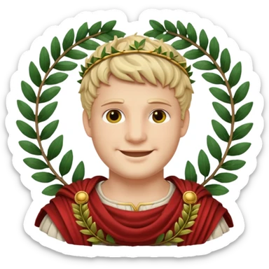 A detailed face emoji of Nero, the Roman emperor sticker