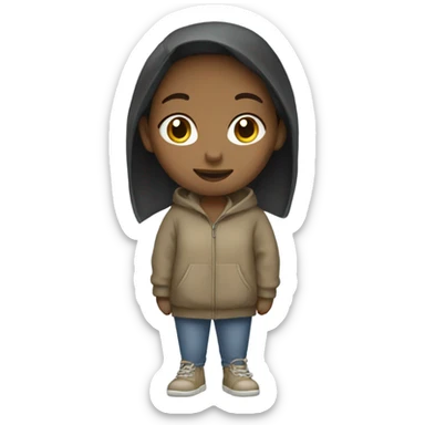 Girl wearing oversized clothes  sticker