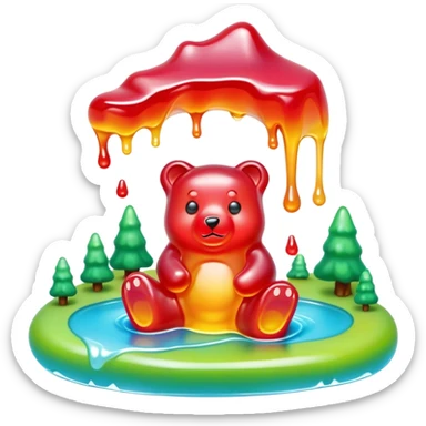 melting gummy bear  candy  magical landscape sticker