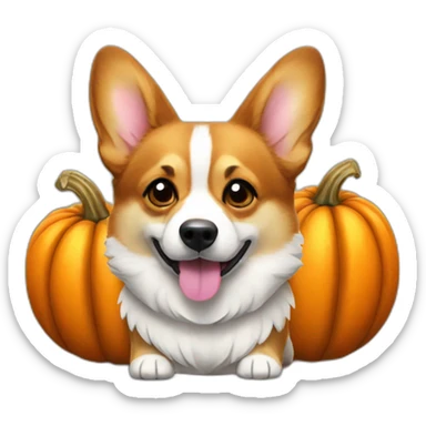 Corgi pumpkin halloween sticker