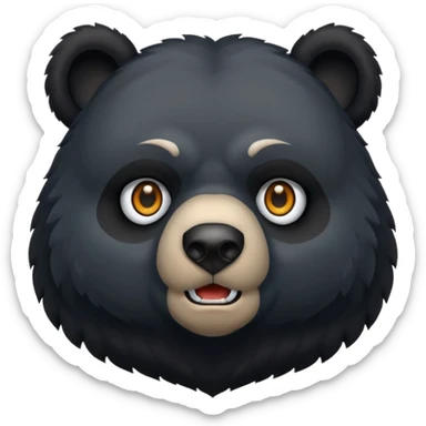 black bear black eyes sticker