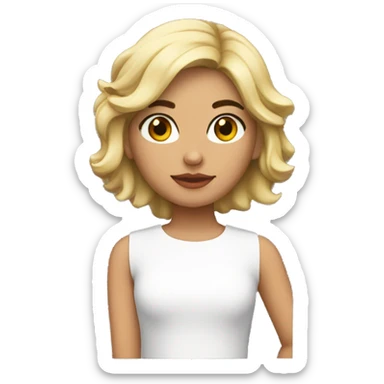 Chica blanca, con pelo corto rojo y negro sticker