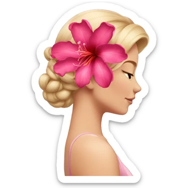Azalea flower in woman's hair sticker