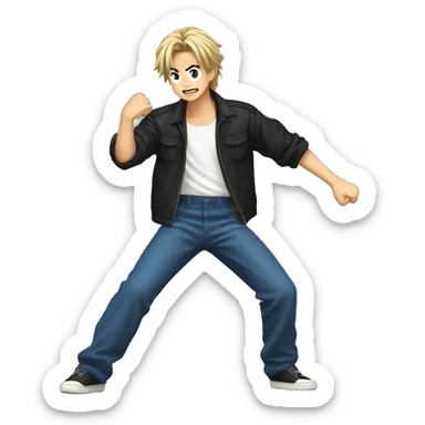 takumi from initial d who dances the macarena sticker