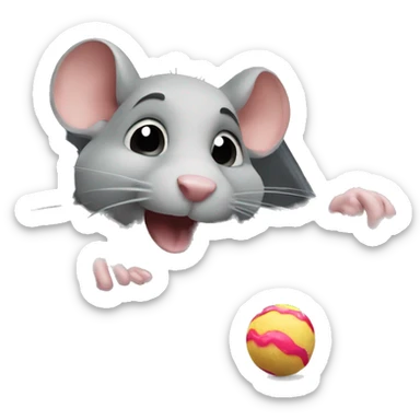 rat in car eating candy sticker