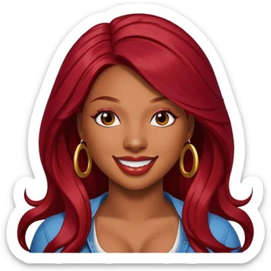 Megan Thee Stallion with long dark red hair  sticker