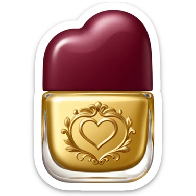 gold rococo burgundy inflatable puffy nail polish sticker