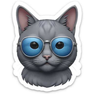 russian blue cat with sunglasses sticker