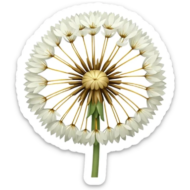 Dandelion flower emoji in white colour looks aesthetic  sticker
