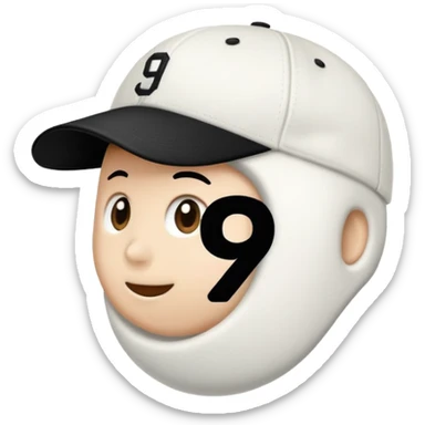 black cap with number “9” on it sticker