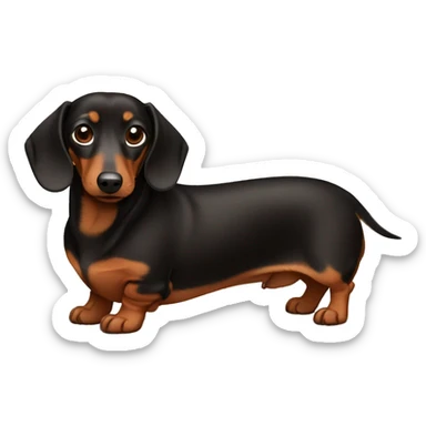 Fat brown and black Dachshund  sticker