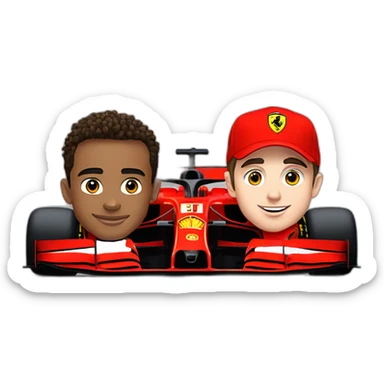 Lewis Hamilton and Charles Leclerc in Ferrari sticker