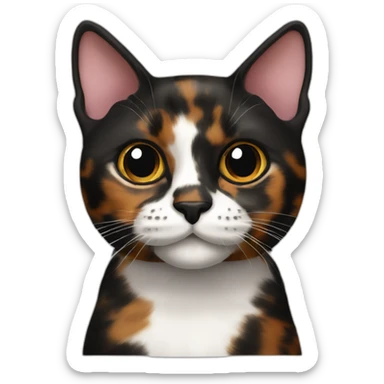 tortoiseshell Cat Black brown without white and pink nose sticker