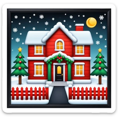 Casa decorata in tema natalizio sticker