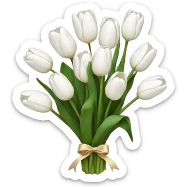 white tulip bouquet  sticker