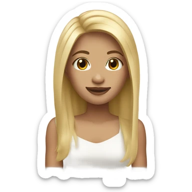 A girl with blondish hair straight  sticker