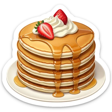 Realistic pancakes with strawberry and cream  sticker