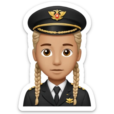 braided haired bellboy no hat sticker