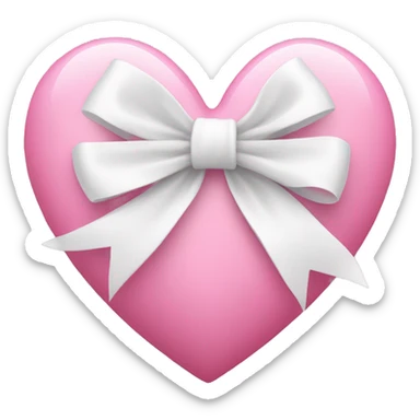 pink heart with a white bow sticker