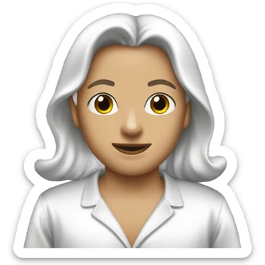 White satin pajama sticker