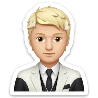 Nick Carter with white suit, blonde hair sticker