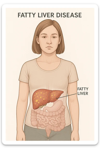 donna con fegato grasso sticker