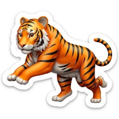 tiger flying sticker