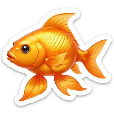 Cinematic Noble Orange Goldfish Portrait Emoji, Poised and regal, with a sleek, streamlined build and a lustrous, vibrant orange body, deep-set soulful golden eyes, Simplified yet sharp and sophisticated features, highly detailed, glowing with a soft, dignified glow, high shine, intelligent and graceful, stylized with an air of aquatic elegance, focused and attentive, soft glowing outline, capturing the essence of a watchful and confident aquatic companion, so majestic it feels as though it could glide out of the screen with effortless authority! sticker