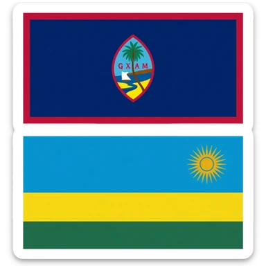 Saint Guam and Rwanda emoji flag sticker