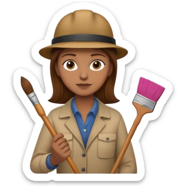 Archaeologist with brush sticker
