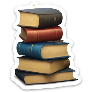 Book stack with stars sticker