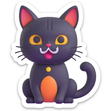 silly cat sticker