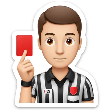 Referee holding red card sticker