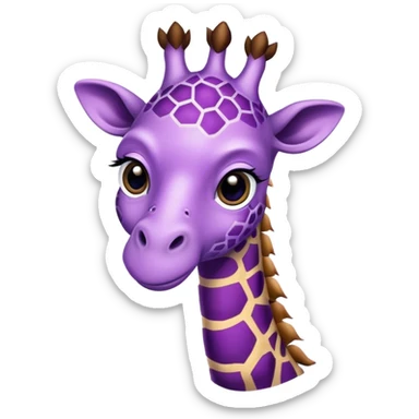 Purple turtle giraffe sticker