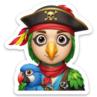 💀pirate and parrot sticker