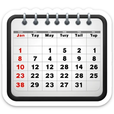 3 x 30 days calendar sticker