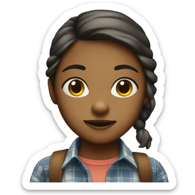 Girl in plaid shirt sticker