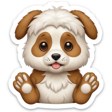 puppy with paws up in defeat sticker
