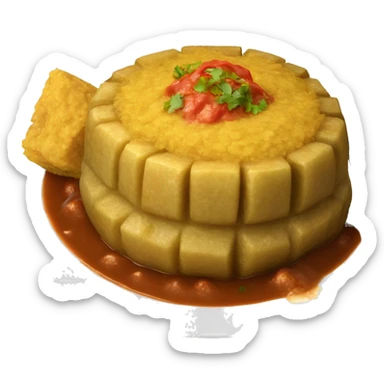 Puerto Rican dish “mofongo” which is smashed plantains molded into a ball with sauce on top sticker
