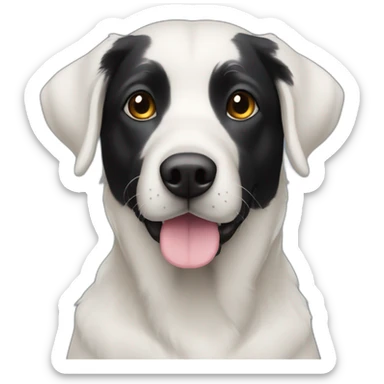 Senior Black lab small head white hair sticker