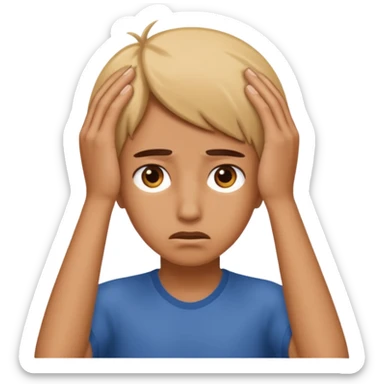 manos a la cabeza, de preocupacion sticker